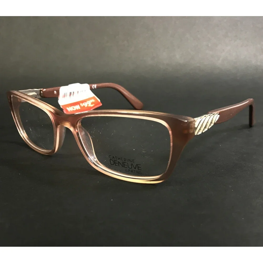 Catherine Deneuve Eyeglasses Frames CD0410 047 Light Brown Cat Eye 52-17-135